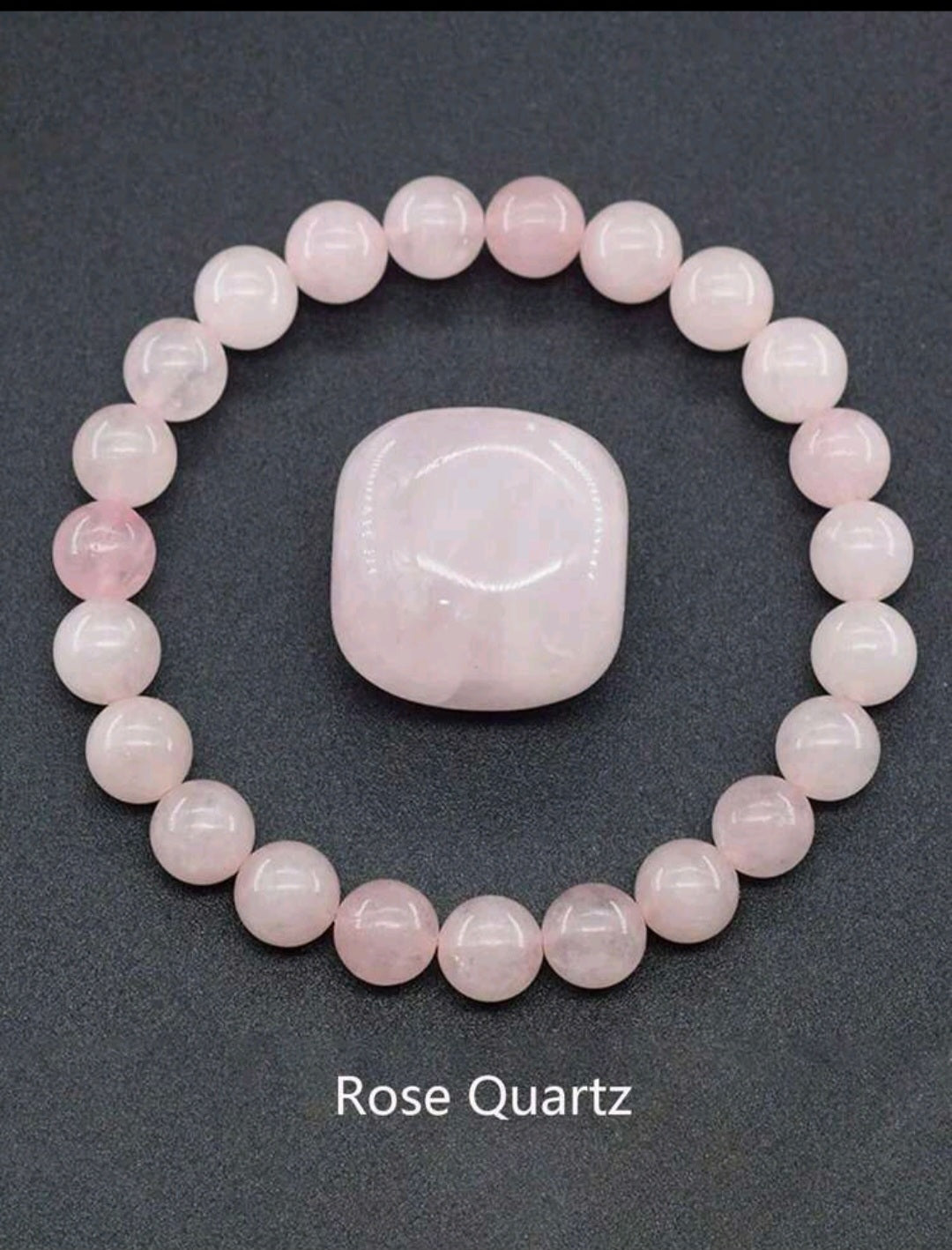 bracelet en pierre quartz rose naturelle