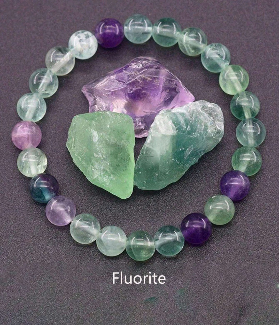 bracelet en pierre fluorite verte naturelle