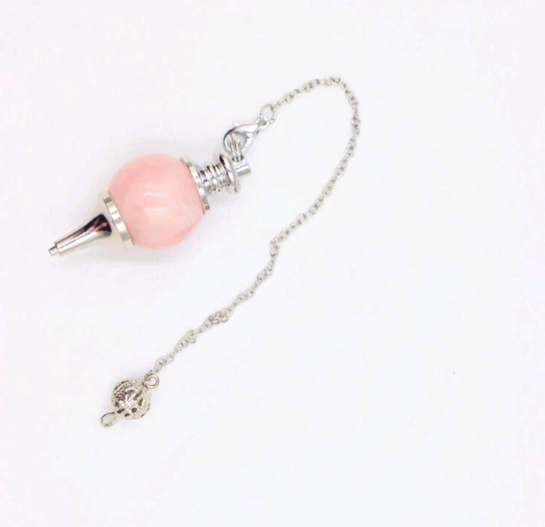 pendule divinatoire en quartz rose