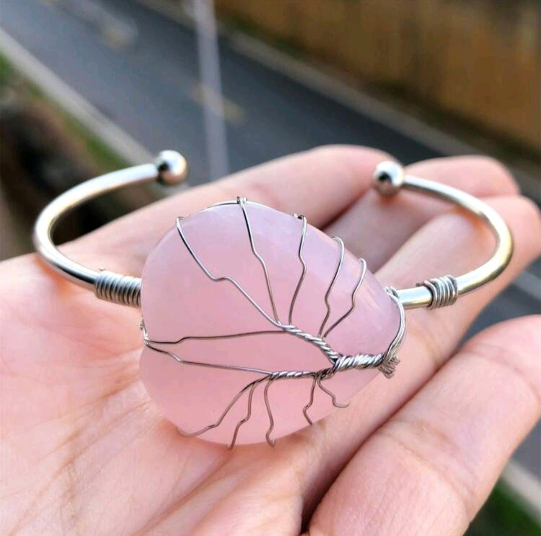 bracelet en quartz rose