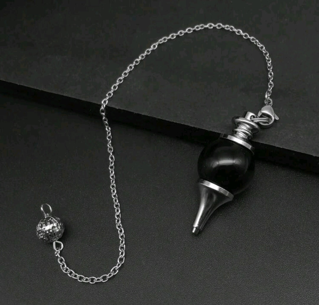 pendule divinatoire en obsidienne noire