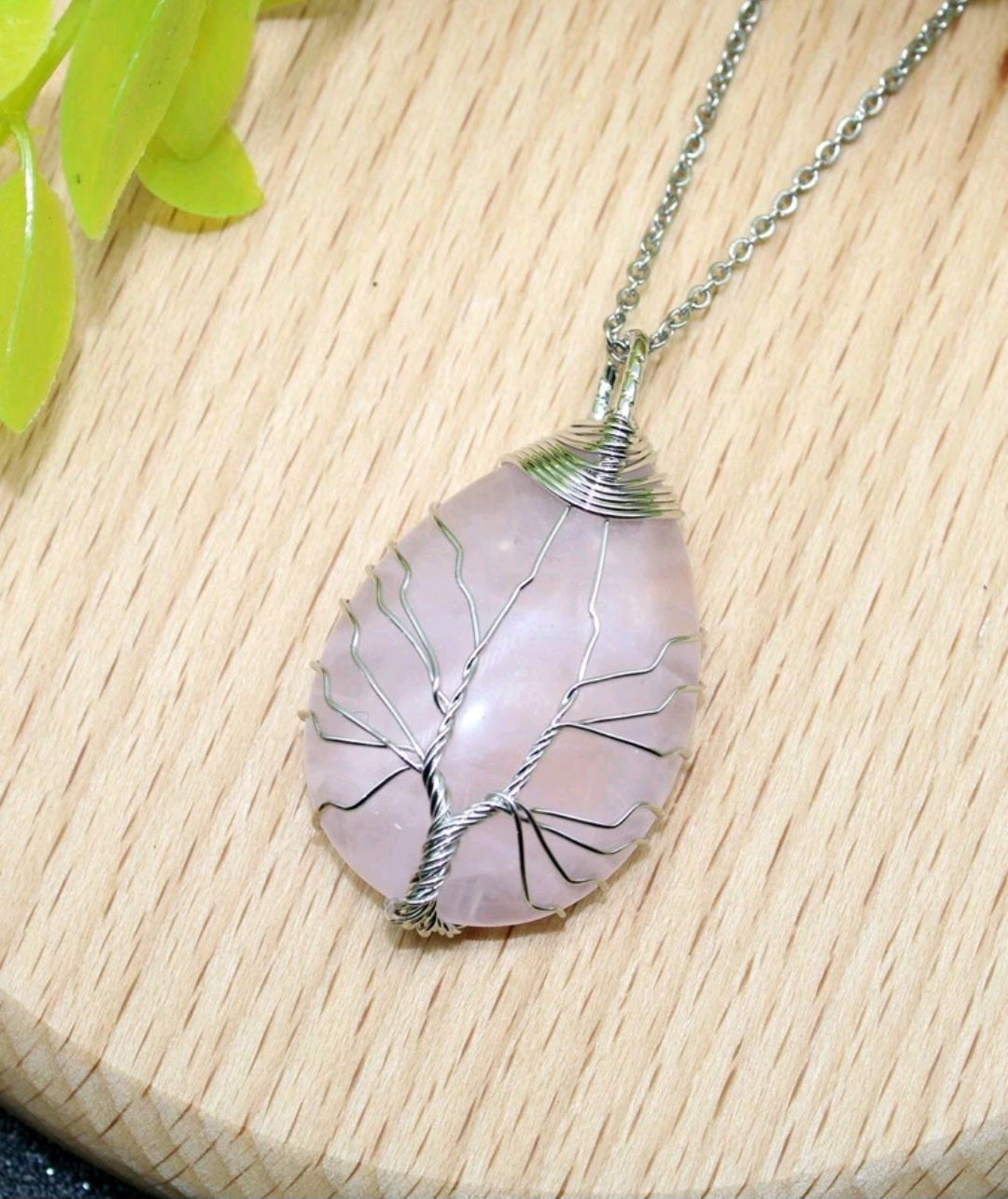 pendentif en quartz rose