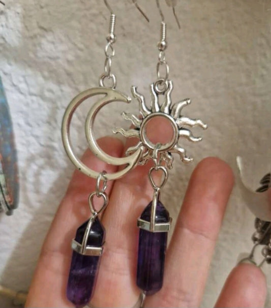 boucle d'oreille améthyste